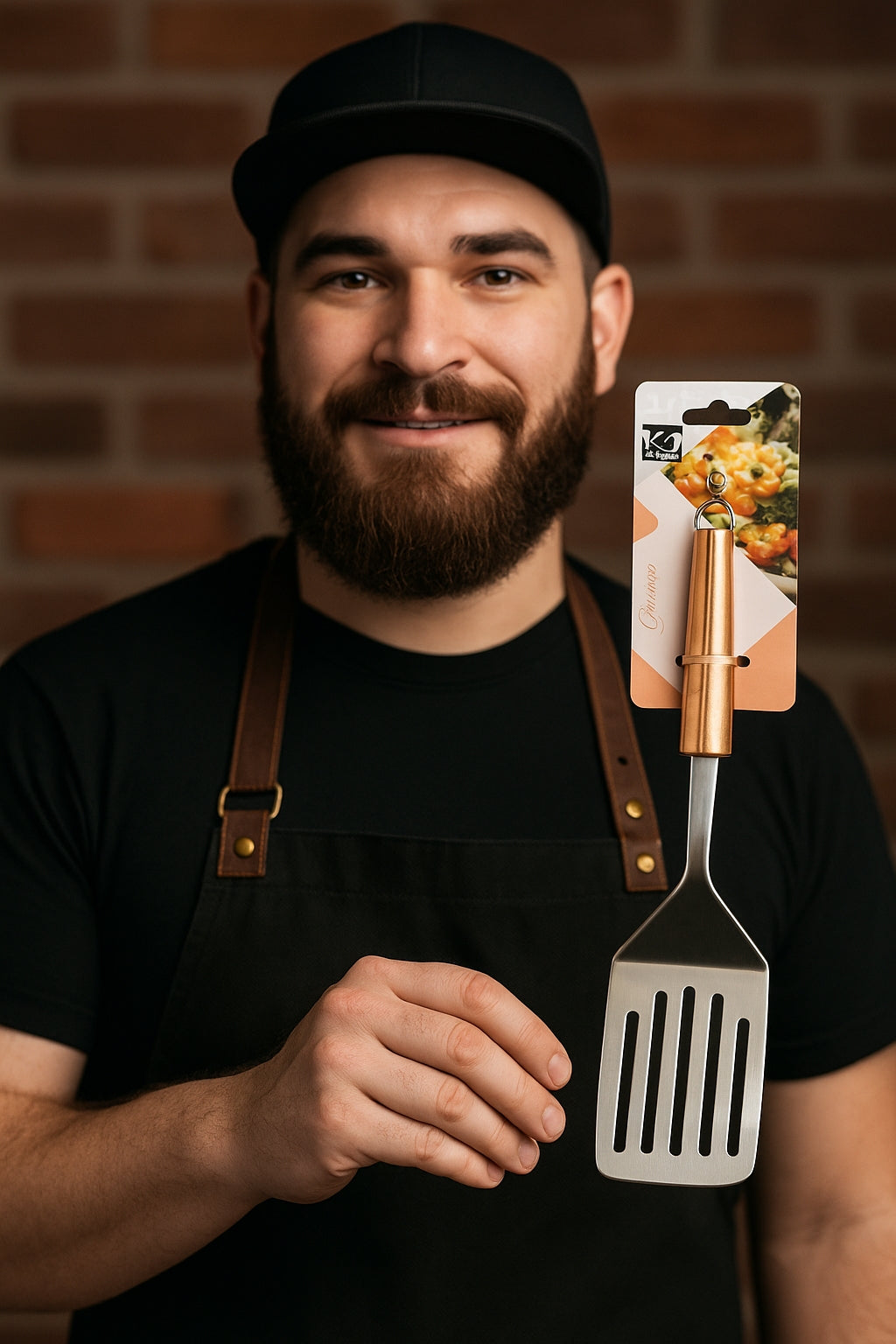 Espátula Gourmet de Aço Inox Premium | Cabo Rose Ergonômico | Design Moderno e Durável
