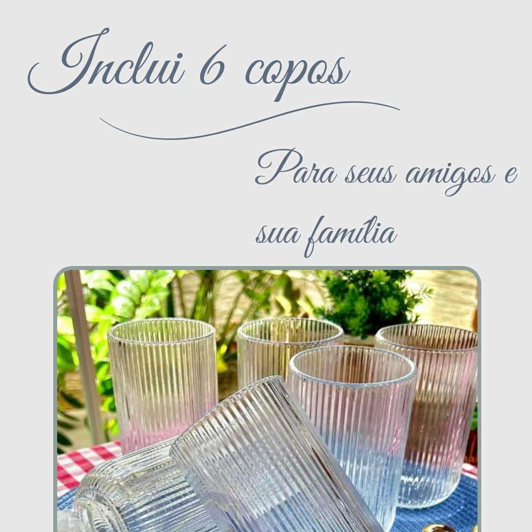 6 Copos de Vidro Cristalino – Sofisticação e Durabilidade para Sua Mesa