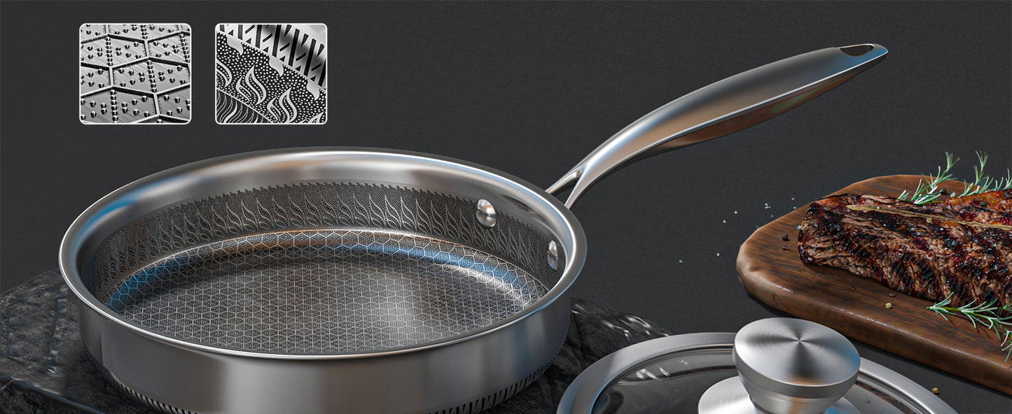 Jogo de Panelas 7 Peças Aço Inox Antiaderente